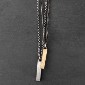 Double Gold Bar Necklace TNE361 TOBIAS WISTISEN