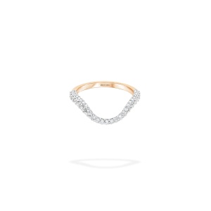 Halo Ring Half Pavé Rose Gold & Diamonds MARIE MAS