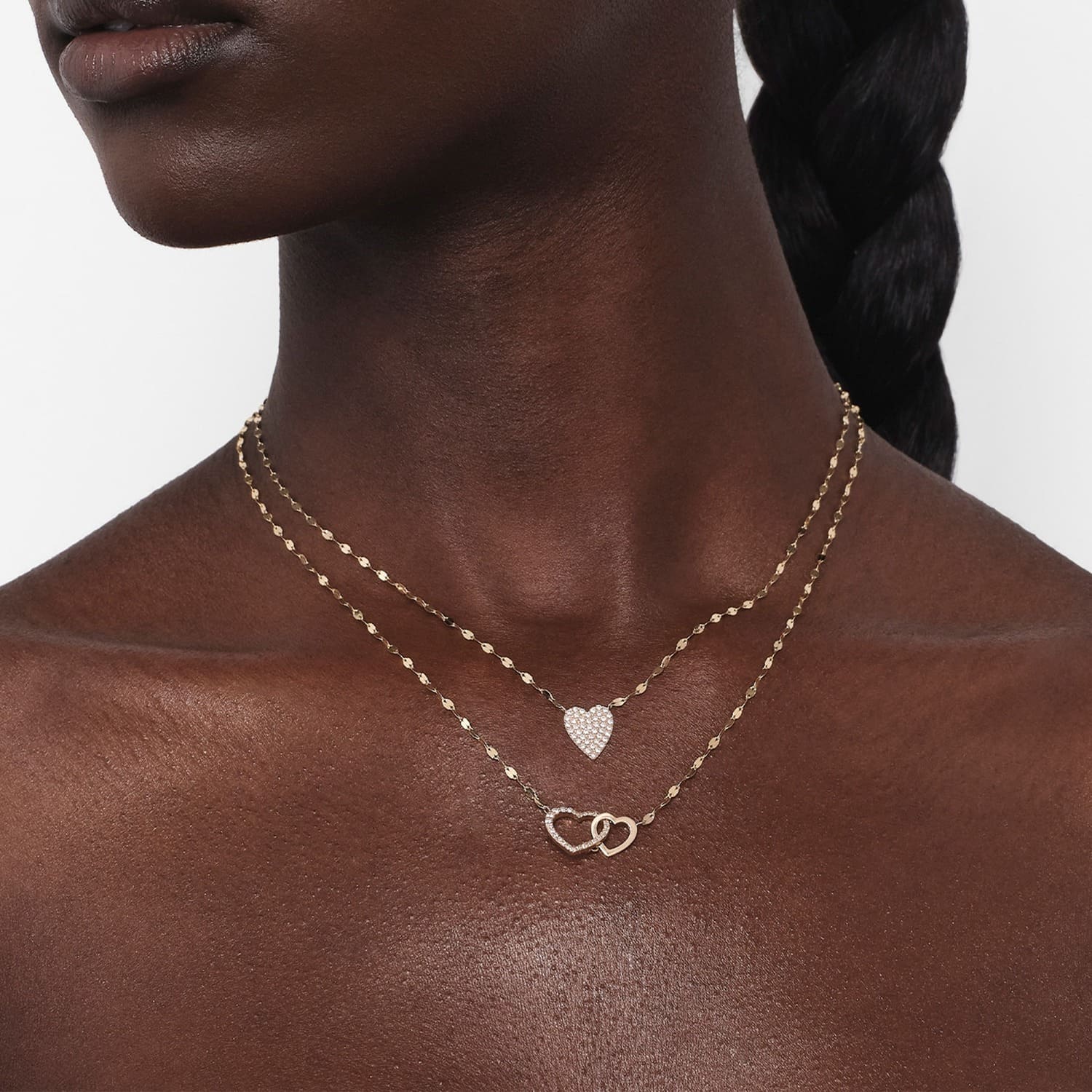 Interlocking Diamond Heart Pendant Necklace LANA (2)