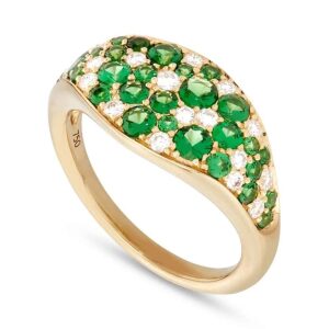 Tsavorite and Diamonds Signet Ring RAPHAELE CANOT