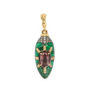 Scarab Malachite Cocktail Charm BIBI VAN DER VELDEN