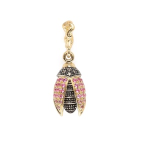 Scarab Pink Sapphires Fly Wings Charm BIBI VAN DER VELDEN