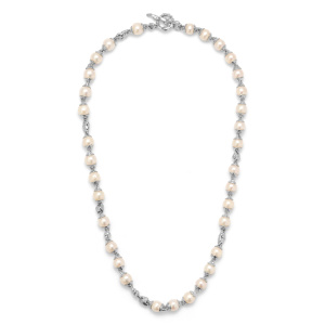 The Raigh 8MM Mix Silver & Pearl Necklace MAOR